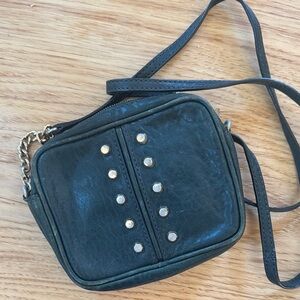 Michael Kors Green Leather Crossbody Bag with Gold Studs